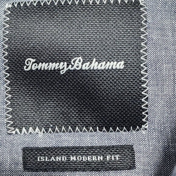 Tommy Bahama‎ Mens Island Modern Fit Striped Button-Down Shirt L Cotton Gray - Picture 5 of 8